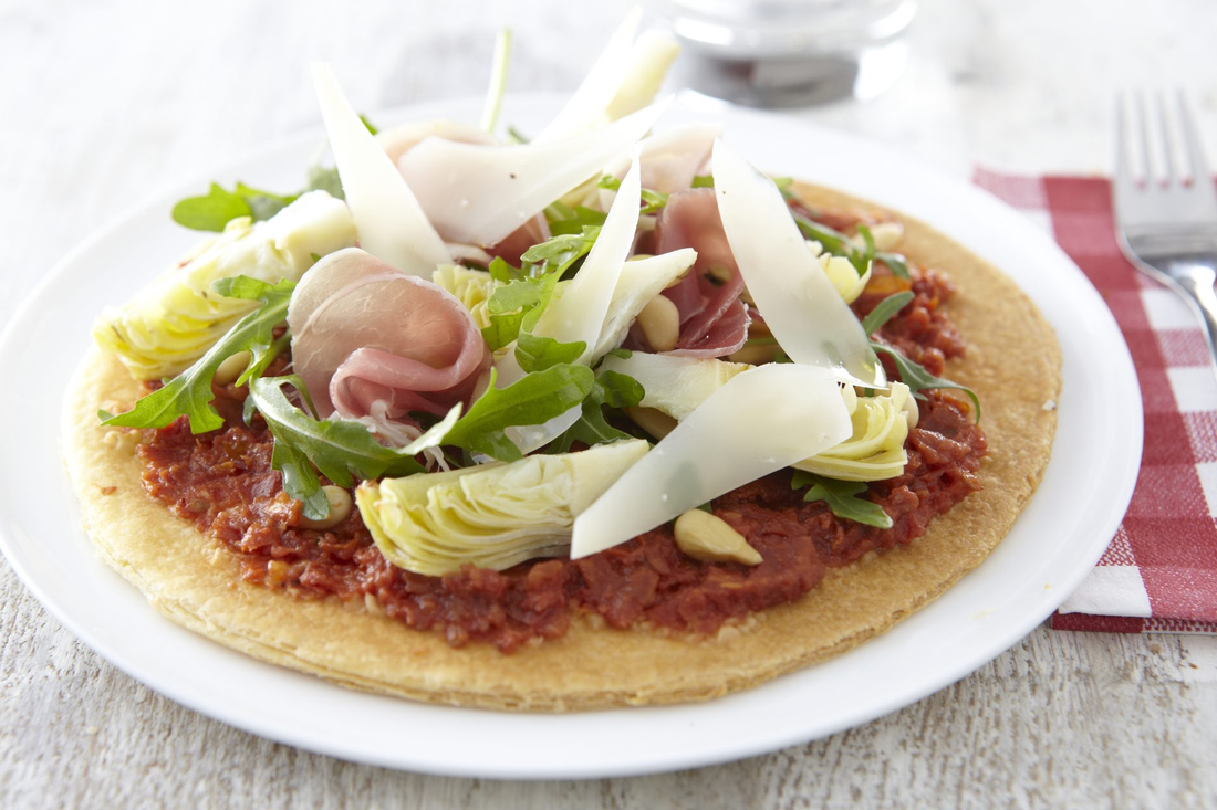 Recette de tarte fine tomates confites et jambon de parme | Daco Bello