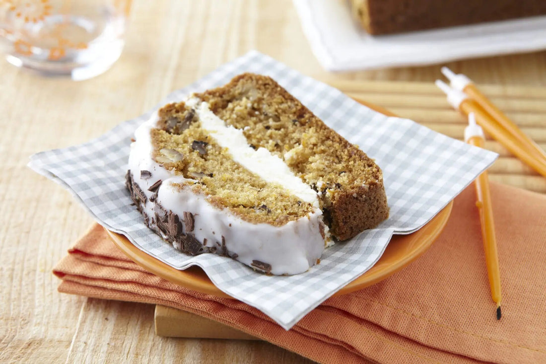 Carrot cake fourré au fromage frais et copeaux de chocolat
