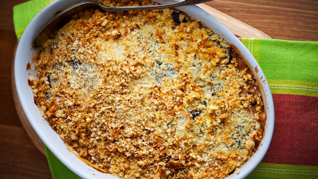 Recette de crumble de courgettes aux noisettes et pignons | Daco Bello