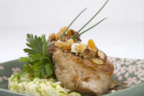 Recette de médaillon de porc contisé aux fruits secs | Daco Bello
