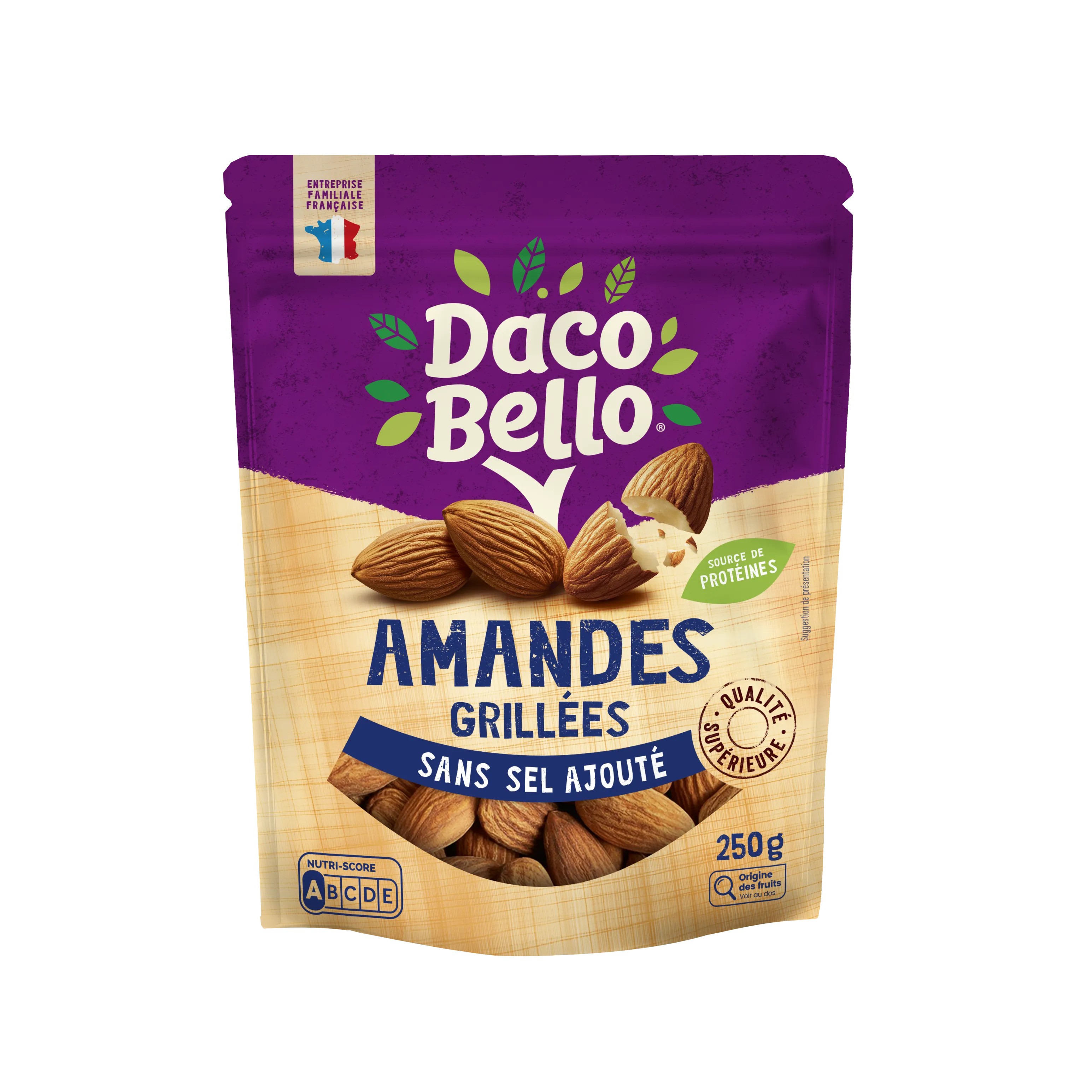 AMANDES GRILLEES SANS SEL AJOUTÉ 250G