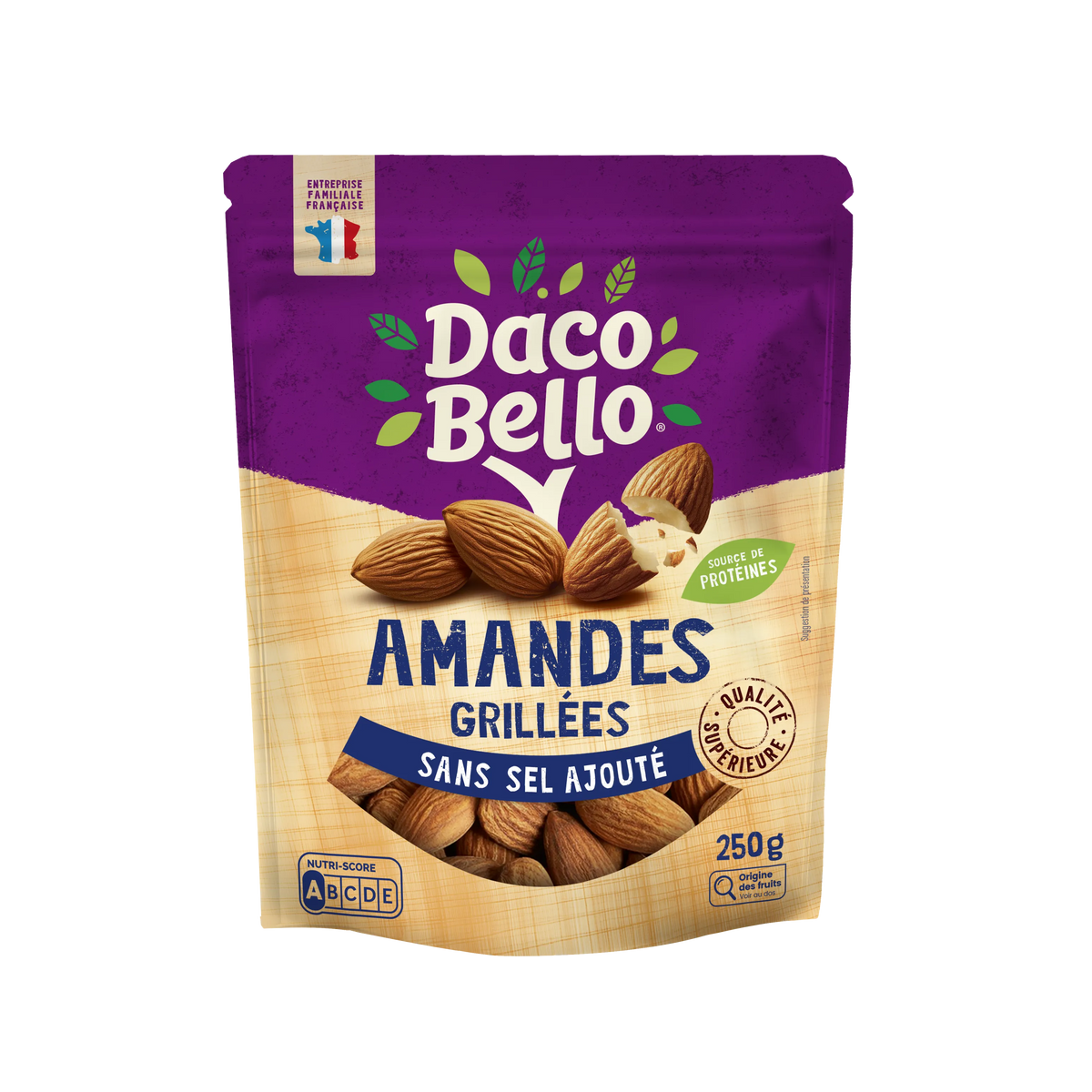 AMANDES GRILLEES SANS SEL AJOUTÉ 250G