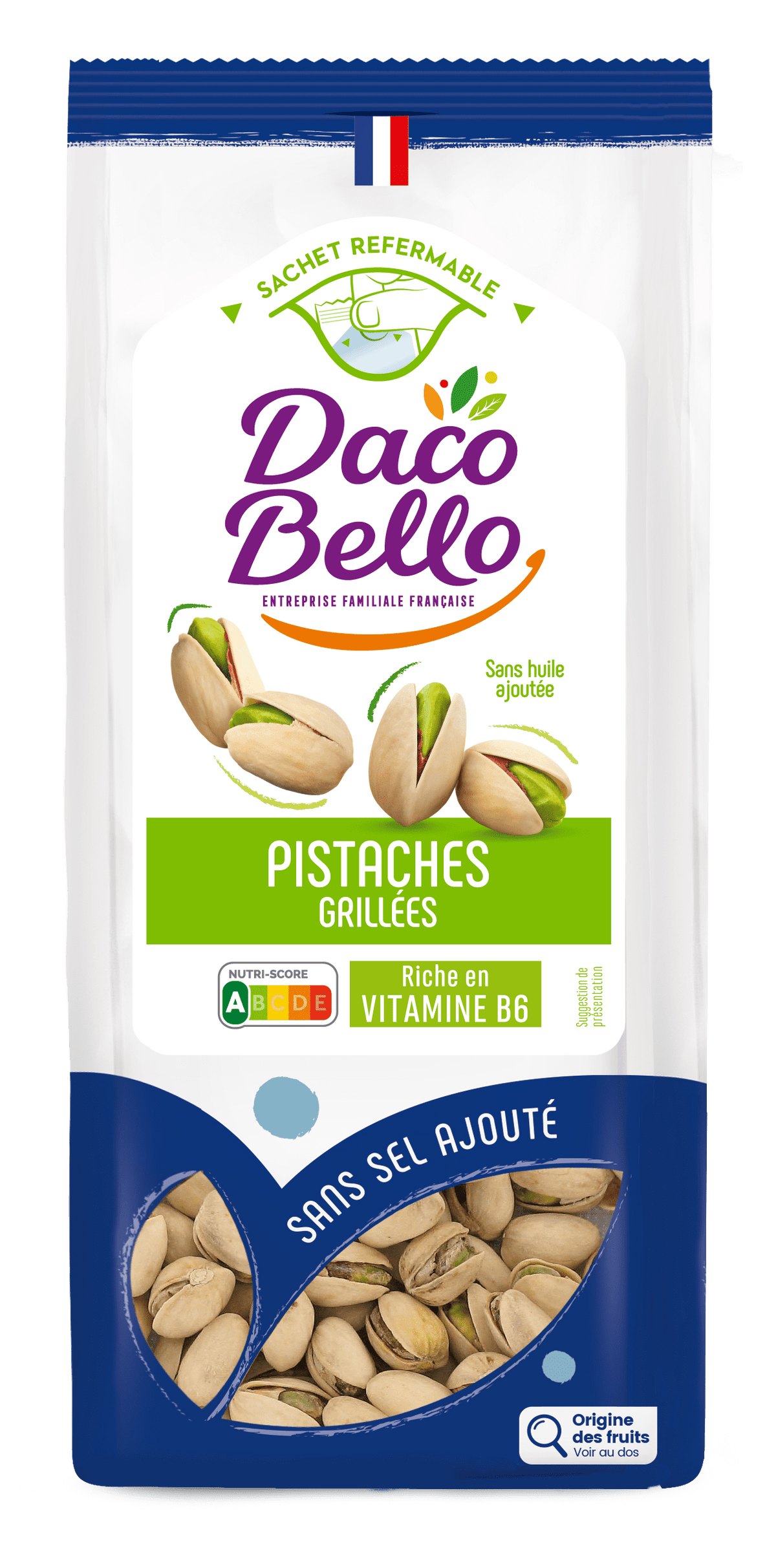 PISTACHES GRILLÉES SANS SEL AJOUTÉ 250G