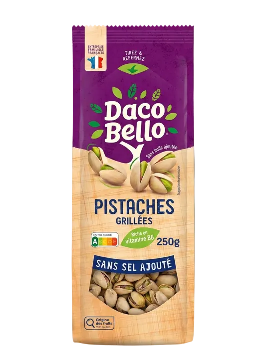 PISTACHES GRILLÉES SANS SEL AJOUTÉ 250G