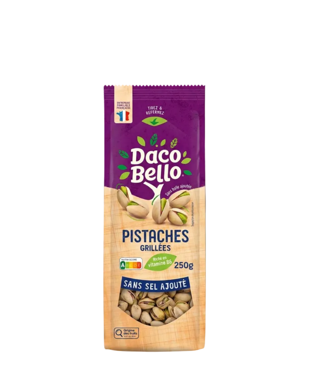 PISTACHES GRILLÉES SANS SEL AJOUTÉ 250G